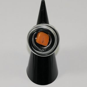 Bague aluminium et perle de tagua