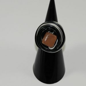 Bague aluminium et perle de tagua