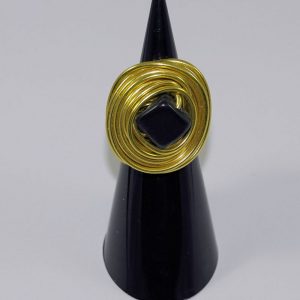 Bague aluminium et perle de tagua