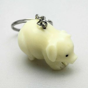 Porte clé cochon tagua