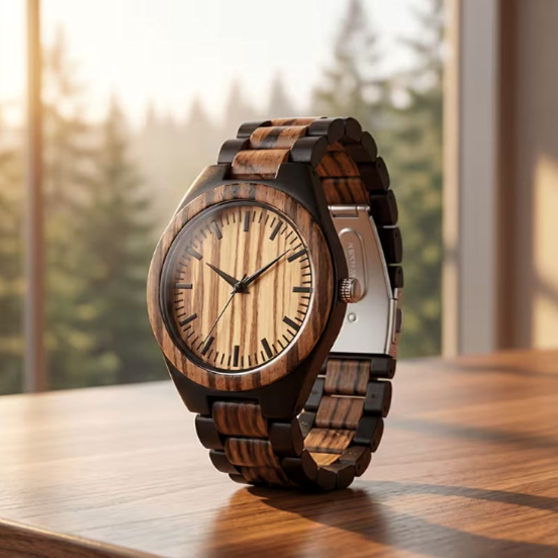 Montre en Bois Naturel – Quartz & Design Minimaliste