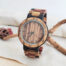 Montre en bois naturel minimaliste avec cadran Hardlex et bracelet 24 cm