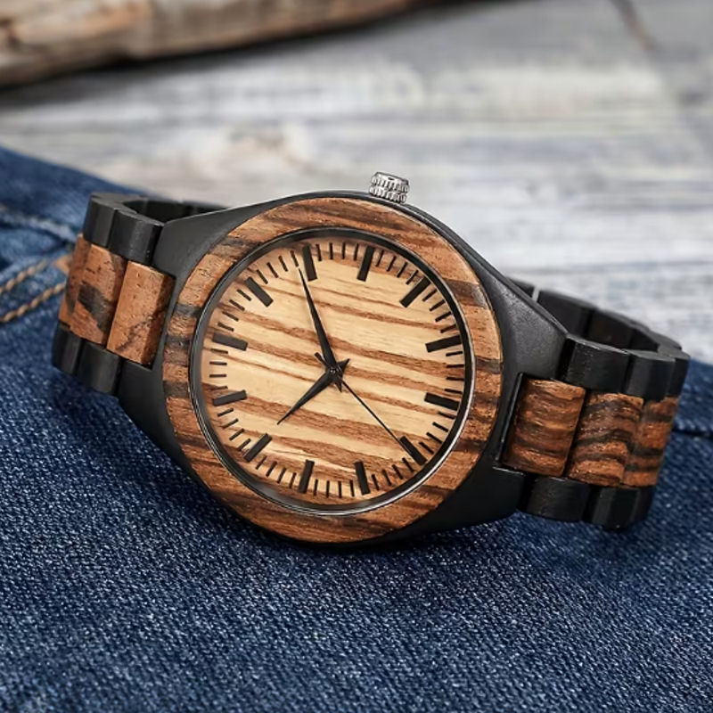 Montre en Bois Naturel – Quartz & Design Minimaliste – Image 2