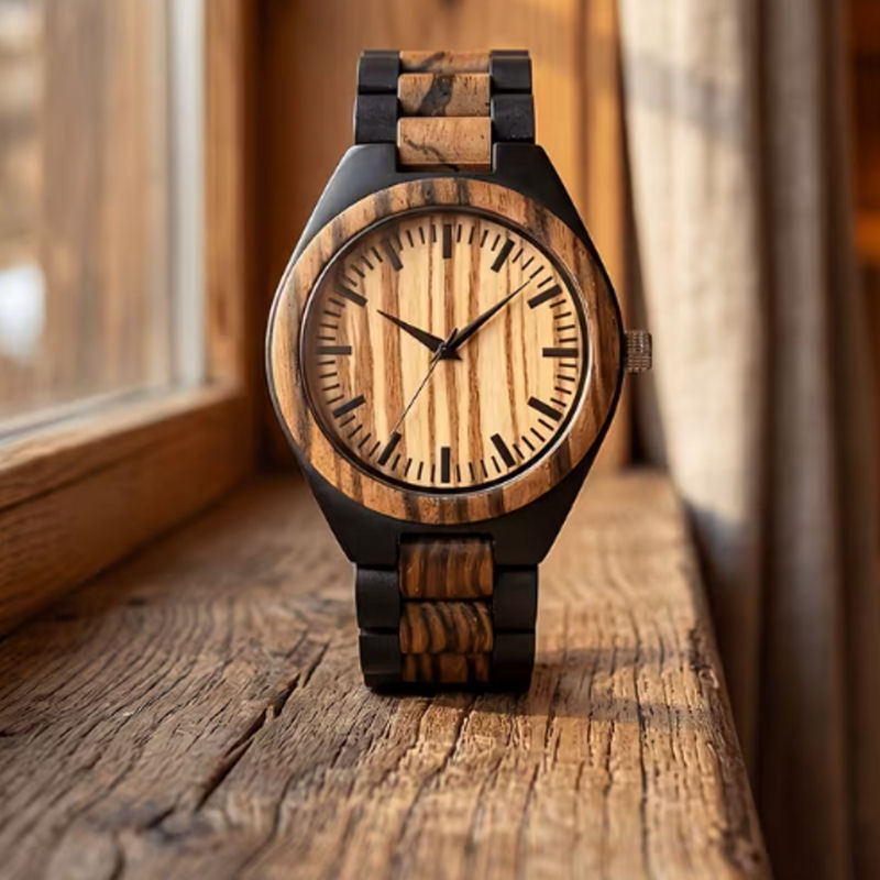 Montre en Bois Naturel – Quartz & Design Minimaliste – Image 5
