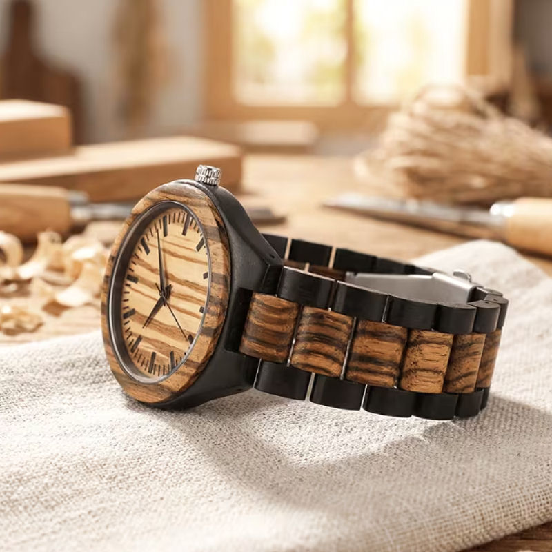 Montre en Bois Naturel – Quartz & Design Minimaliste – Image 8