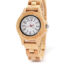Montre femme en bois naturel avec cadran rond 25 mm, livrée avec outil de réglage et pochette en cuir