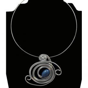 Tour de cou perle tagua olive bleu