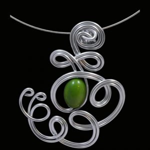 Tour de cou perle tagua olive vert