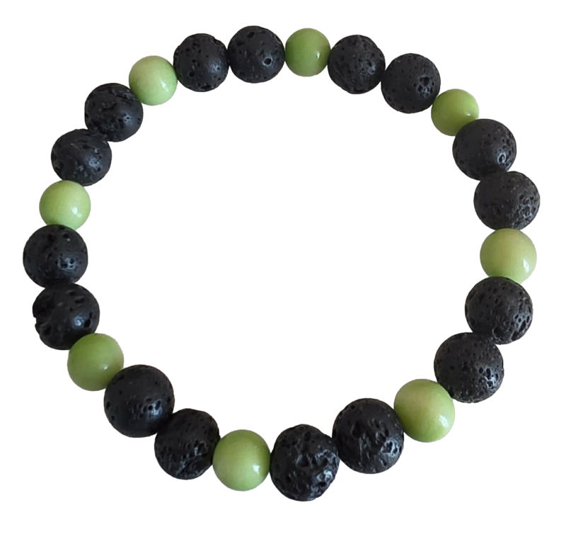 bracelet tagua vert pierre de lave