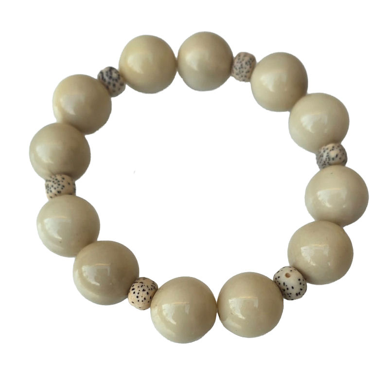 bracelet tagua 15 mm bodhi 7 mm artisanal naturel