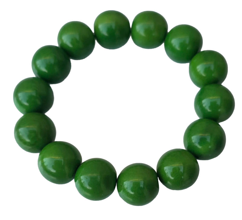 bracelet tagua vert 15 mm artisanal ivoire végétal