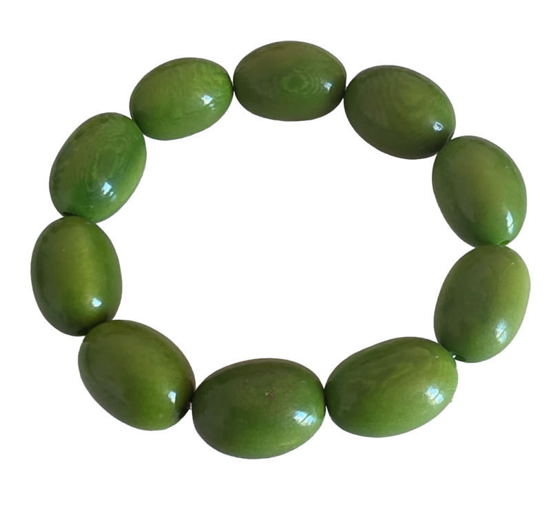 Bracelet artisanal en ivoire végétal vert