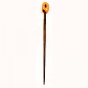 Pique à Cheveux graine de Tagua Teintée en orange