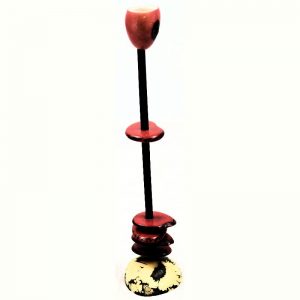 Chandelier tagua teinté en rouge