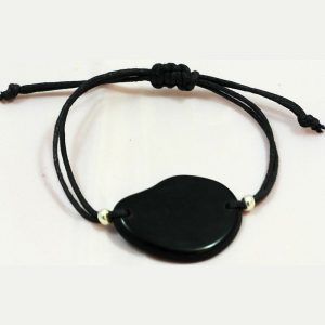 bracelet tranche de tagua teinte noir