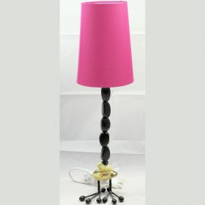 Lampe pied bougeoir en graines de tagua
