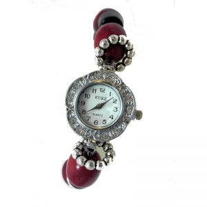 Montre bracelet perles Tagua teintées