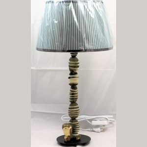 Lampe grand pied bougeoir en graines de tagua