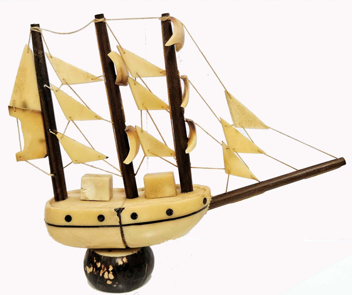 Volant Bateau GATE14 Elba - 6 Branches Acier Inoxydable Et PU Ivoire - Ø35 Cm - Accouplement 17/19 Mm