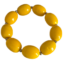Bracelet ivoire végétal tagua olive teinté jaune perles acier