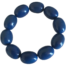 Bracelet composé de 10 perles ovales en tagua olive teintées bleu foncé