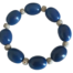 Bracelet composé de 8 perles ovales tagua olive bleu foncé et 8 perles rondes bodhi