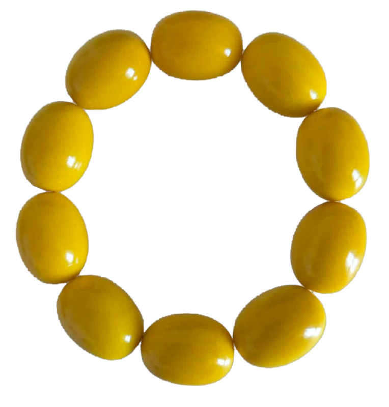 Bracelet tagua jaune – 10 perles artisanales naturelles