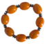 bracelet tagua orange et hématite artisanal 8 perles