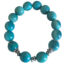 Bracelet tagua bleu foncé 14 perles avec pastilles et intercalaires acier – 18 g env.