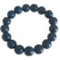 Bracelet bleu en perles naturelles de Tagua de 12 mm, 17 perles, poids environ 18 grammes