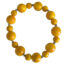Bracelet jaune foncé en perles de Tagua 12 mm et 7 mm avec perles acier 3 mm, poids environ 13 grammes
