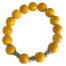 Bracelet jaune foncé en perles de Tagua 12 mm, pastilles et intercalaires en acier, poids environ 18 grammes