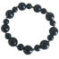 Bracelet artisanal en tagua noir avec perles de 12 mm, 7 mm et acier