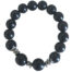 Bracelet artisanal en tagua noir avec 14 perles et éléments en acier