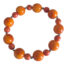 Bracelet artisanal en tagua orange avec perles de 12 mm, 7 mm et acier
