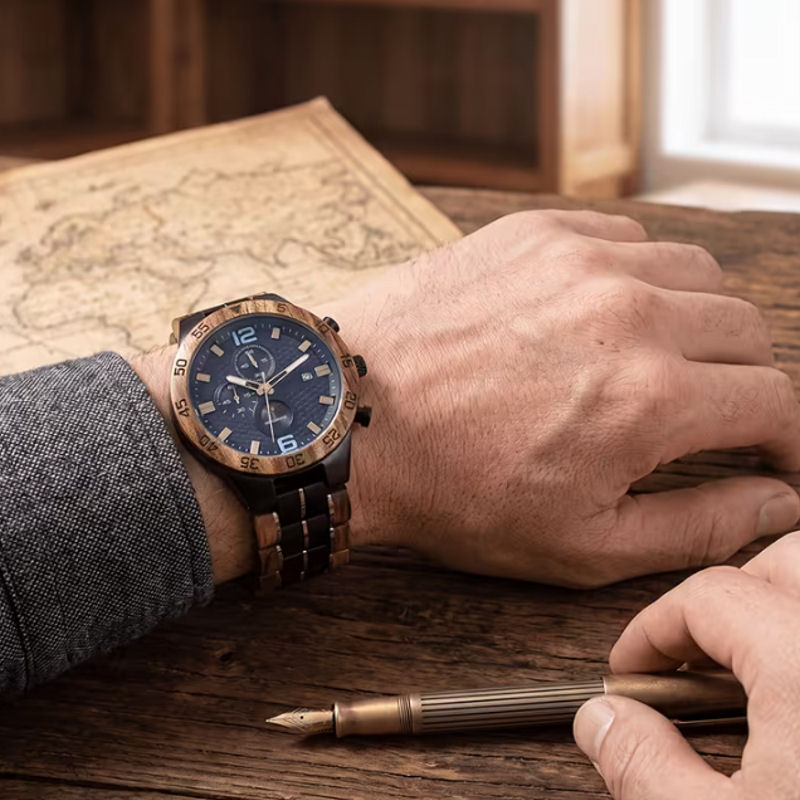 Montre Élégance Bois & Acier – Image 2